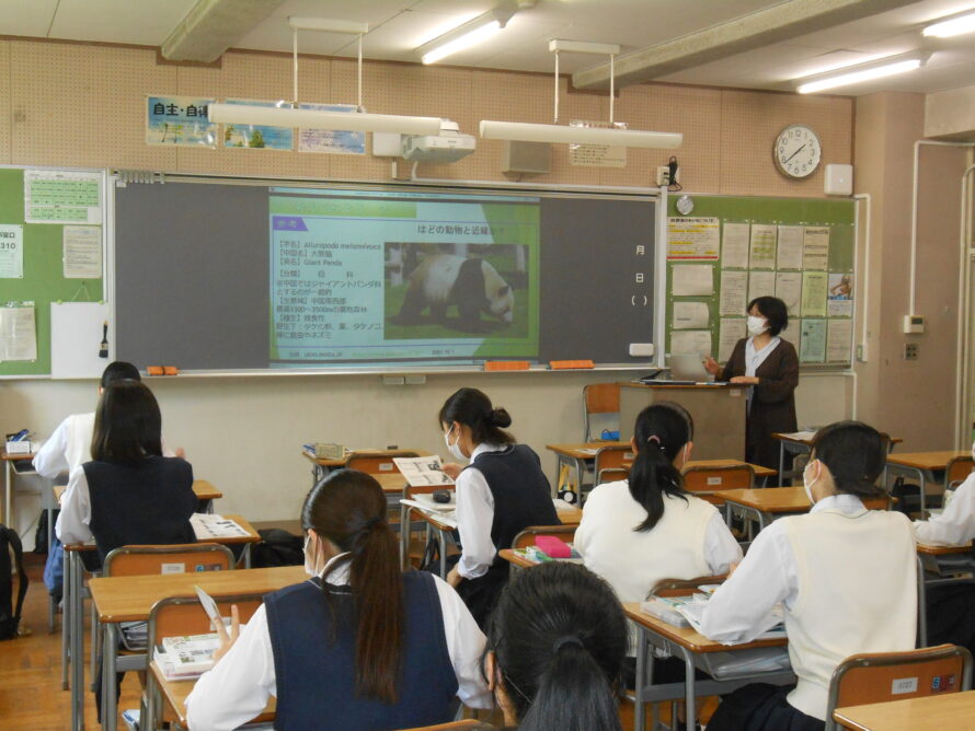 電子黒板機能付きプロジェクター使用の少人数授業