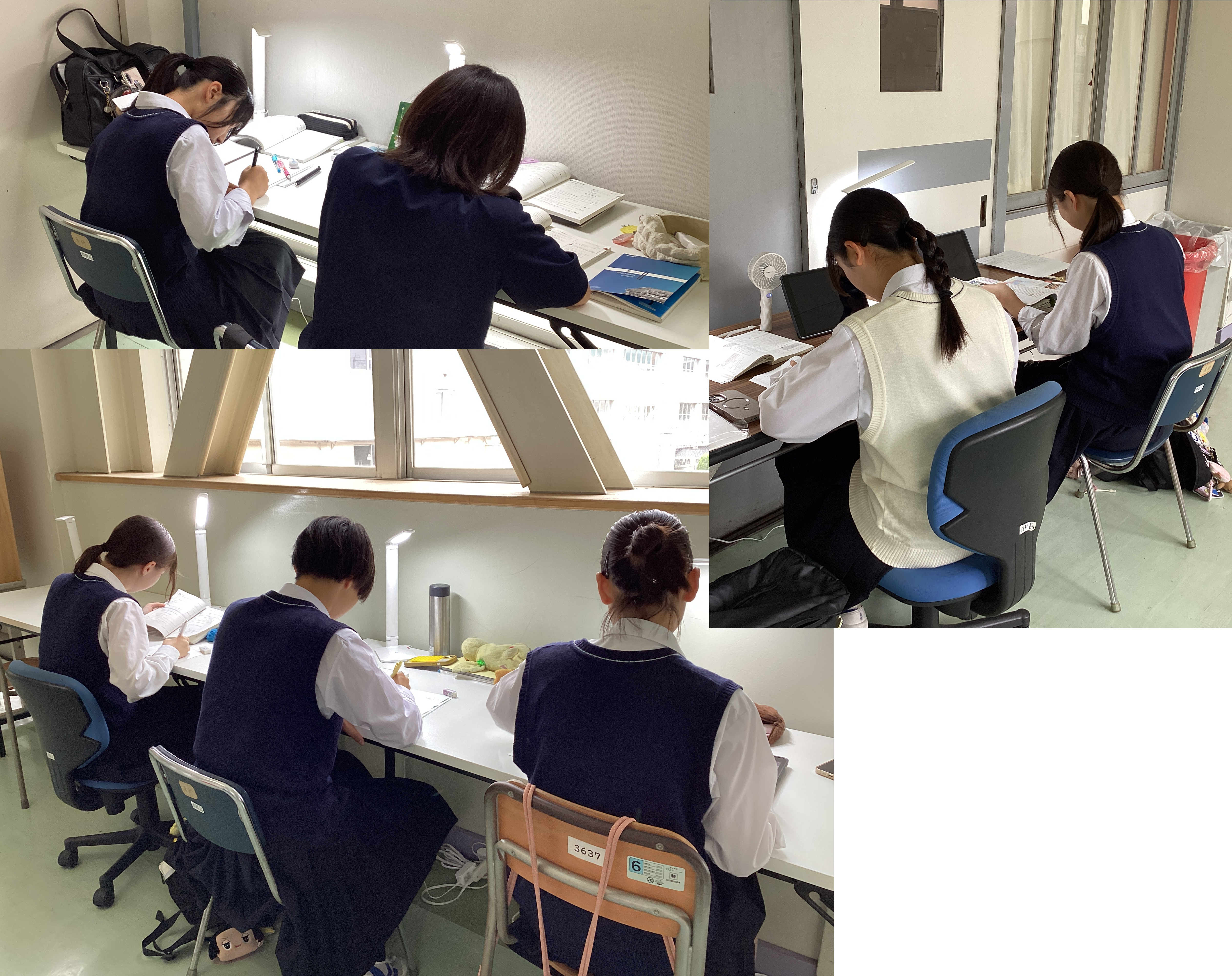 廊下の学習机にライトがつく!